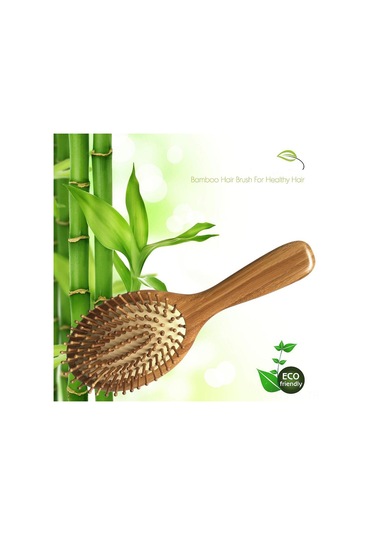 Lemestar Ahşap Saplı Hava Yastıklı Saç Tefeni - Saç Dolaşımı Artırıcı, Statikten Koruyucu, Tüm Saç Tiplerine Uygun Masajlı Tarak