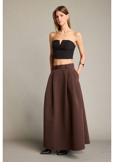 Defacto Pileli Maxi Etek G4718ax25wnbn214 Kahve