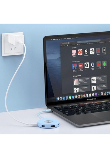 Philips SWR1670 Type-C To 3 USB 3.0 HDMI PD 3.0 Dönüştürücü Switch Hub