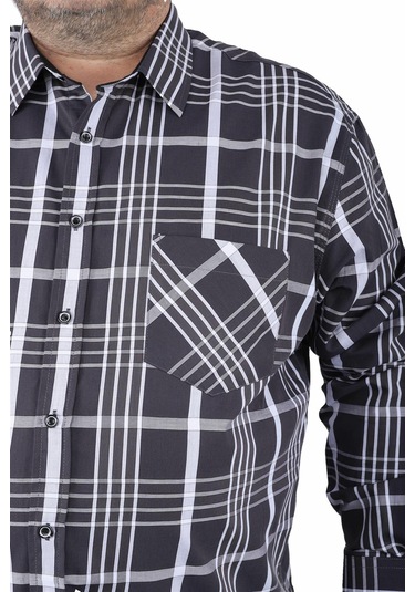 Starbattal Büyük Beden Erkek Cepli Gömlek Milagro 23370 SIYAH Siyah