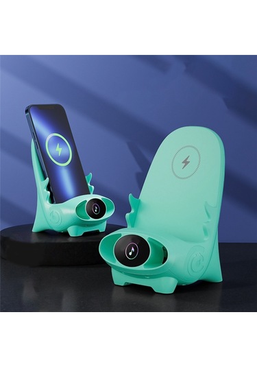 Sandalye Standı Manyetik Emişli Telefon Tutucu 15w Kablosuz Şarj Cihazı, Beyaz Beyaz