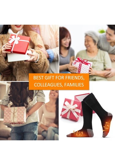 Gajeena Siyah Elektrikli Isıtıcı Çoraplar, Karbon Fiber Isıtma, Sabit 50 C, Dış Etkinlikler İçin, Power Bank İle Kullanıma Uygun, Erkek/kadın Siyah