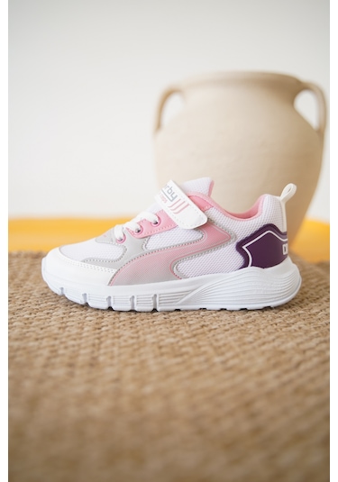 Daxtors D0132 Cırtlı Çocuk Unisex Sneaker Spor Ayakkabı Pembe
