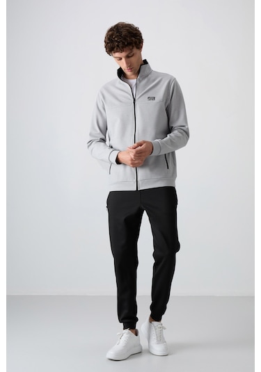 Tommy Life Hugo Gri Melanj - Siyah Jogger Erkek Eşofman Takım - 85198 Gri - Siyah