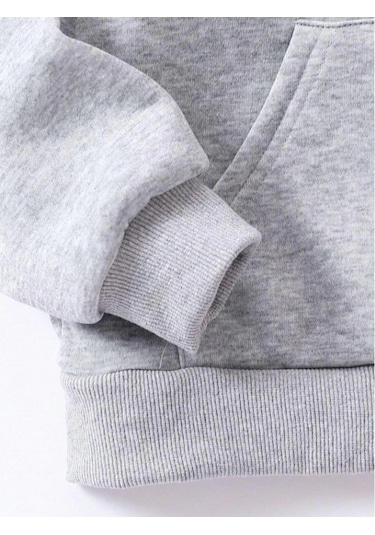 Alfanora Çocuk Unisex Kapüşonlu Naruto Baskılı Pamuklu Sweatshirt - Gri