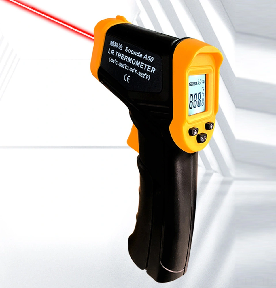 Folinda El Tipi Kızılötesi Sıcaklık Ölçer -50 C/+500 C, Lcd Ekran, Temassız Ölçüm, C/ F Dönüşümü, Çok Amaçlı Pil Dahil Değil