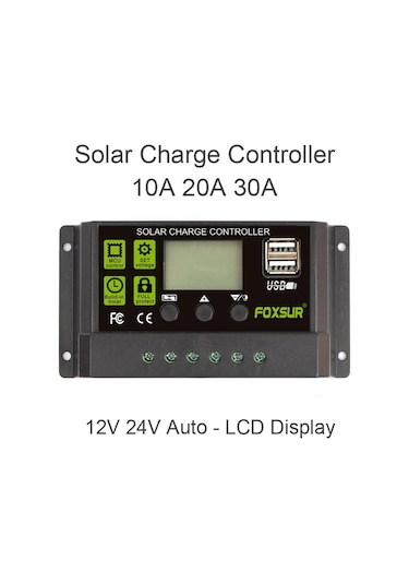 Samdoo 12v/24v Otomatik Tanımalı Pwm Güneş Enerjisi Şarj Kontrol Cihazı 10a/20a/30a