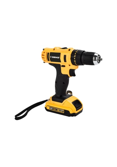 Deko 24V 5 Ah Li-ion Çift Akülü Darbesiz Şarjlı Vidalama Sarı