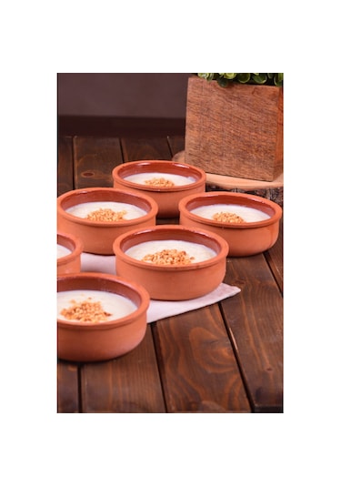 12 Adet Sütlaç Kasesi Yarım Sırlı Toprak Matar Mutfak