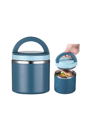 1l Termal Gıda Kabı, Termal Kap, Yiyecekleri Sıcak Tutma Kabı, Termal Öğle Yemeği Kutusu, Yalıtımlı Kap Çok Renkli