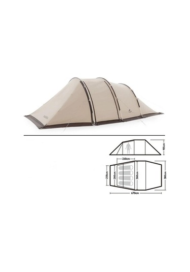 Naturehike Cloud Vessel Upf50+ Snow Skirt 4-6 Kişilik Tünel Çadır Krem