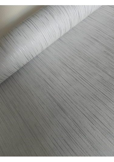 Açık Gri Üzerine Gümüş Detaylı Silinebilir Sade Duvar Kağıdı 5m2