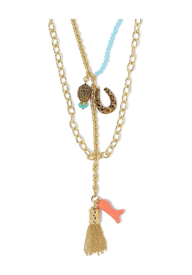 Long Pendant Charm Kolye, Uzun Ve Zarif Tasarım Altın