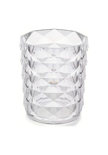 Meridiangoods 1 Adet Kristal Desenli Şeffaf Makaj Fırçası Kalem Saklama Kutusu Şeffaf