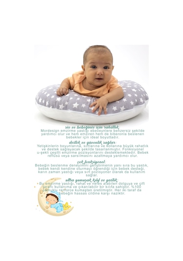 Mordesign Çift Taraflı Emzirme Yastığı /bebek Destek Minderi, Hamile Yastığı, Pamuklu Kumaş, Animal Serisi