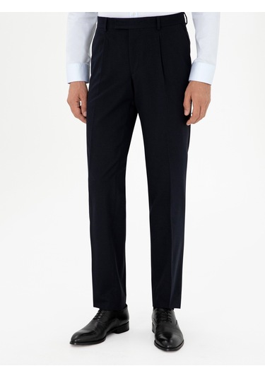 Cacharel Koyu Lacivert Slim Fit Kumaş Pantolon