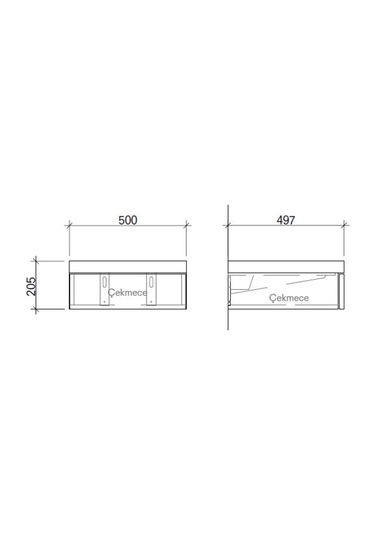 Kale Eternal 50Cm Banyo Dolabı (Bas-Aç Çekmece) (Kompakt Laminat) Çok Renkli