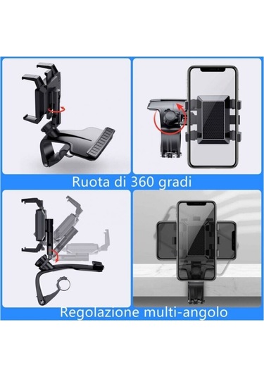 3-7 İnç Akıllı Telefonlar İçin 360 Ayarlanabilir Yaylı Kelepçeli Araç Telefon Tutucu 360 Ayarlan Diğer