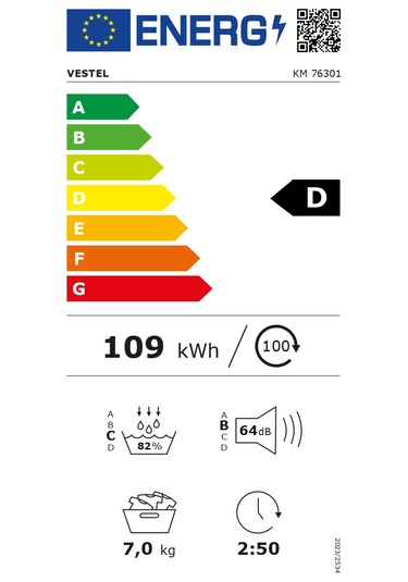 Vestel KM 76301 7 KG Isı Pompalı Çamaşır Kurutma Makinesi