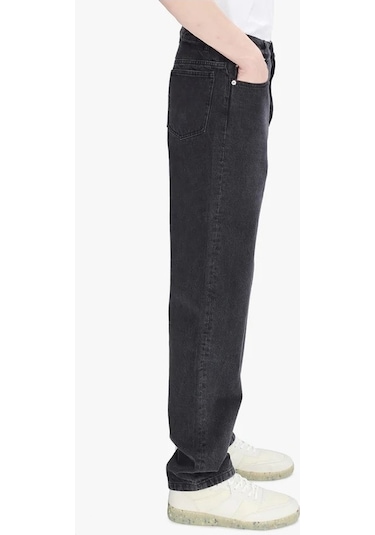 A.p.c Taşlanmış Ekstra Geniş Unisex Premium Denim Pantolon Siyah
