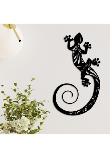 Homyl Metal Gecko Kertenkele Duvar I Sundurma Dekorasyon 30cmx18,4cm