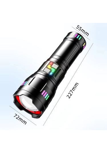 Bedotech Bd-g01 30w Tg Led Alüminyum Alaşımlı Zoomlu Type-c Şarjlı El Feneri Açık Gri