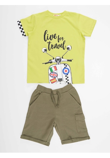Denokids Mshb&g Motosiklet Turu Erkek Çocuk T-Shirt Şort Takım Çok Renkli