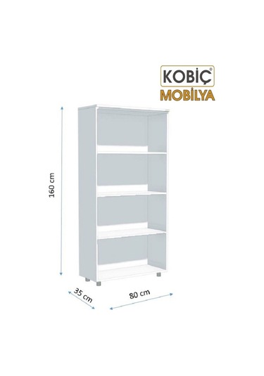 Kobiç Ofis Dosya Dolabı Raflı Suntalam Dolap 80x35x150cm Meşe Meşe