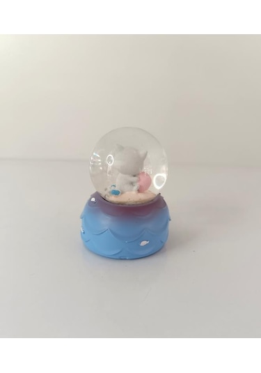 Kar Küresi Sevimli Kedicik Işıklı Kar Küresi Ev Ofis Dekor Biblo Obje