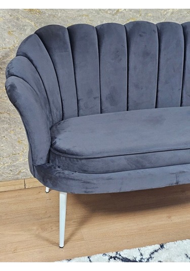 İkili İstiridye Beyaz Boyalı Sivriltme Ayak Çay Seti Koltuk Tekli Çok Renkli