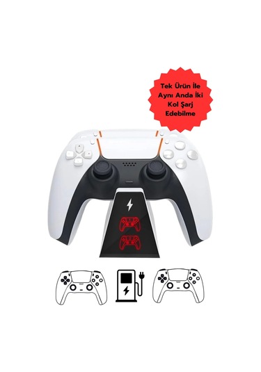Ps5 Dualsense Kablosuz Oyun Kolu Şarj Standı Çiftli / Hızlı Şarj 1 Adet