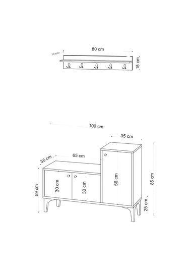 Decormet Simon Ayakkabılık Safir Meşe -dec-20036 Diğer