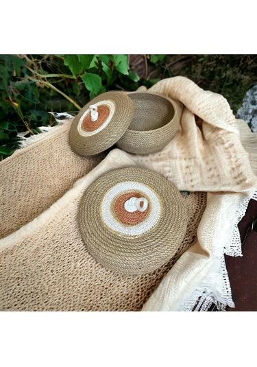 2'li Hasır Sepet,jüt Sepet,%100 Doğal Hasır Sepet, Dekoratif Hasır Sepet