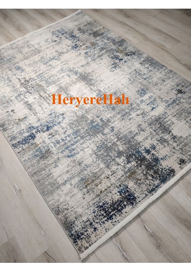 Lagos Lgs 09 Cream Blue Hav Toz Vermez Modern Makine Halısı