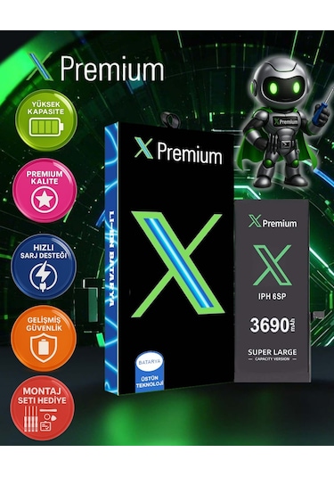 Xpremium Apple Uyumlu iPhone  6s Plus Batarya Pil Süper Yüksek Kapasiteli Güçlendirilmiş 3690 Mah