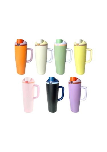 Brightnova Orange 40oz Vakum Paslanmaz Çelik Termos Tutacaklı Bpa-free Sızdırmaz Anti-kaygı 07 Beyaz