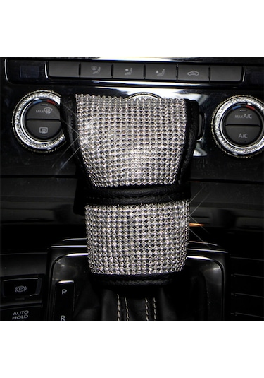 Ranyeek Kara Pu Deri Araba Vites Koruması Taşlı Desenli Vites套