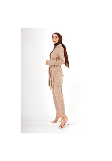 Fatma Sezen Çizgili İkili Takım Çok Renkli