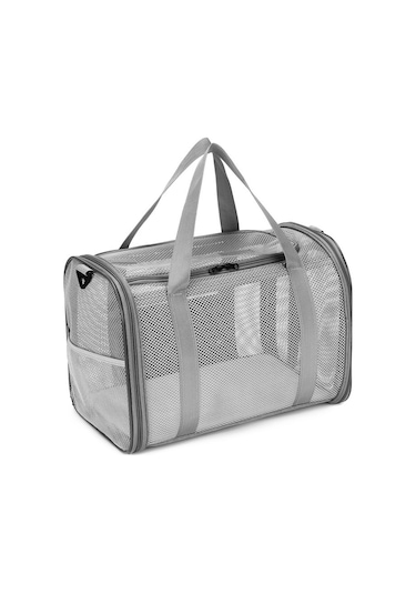 Geeksen Nefes Alabilir File Kedi Köpek Taşıma Çantası - Geniş Alan, Omuz Askılı, Çıkarılabilir Taban, Katlanır Seyahat Taşıyıcı