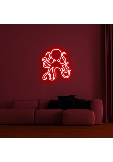 Twins Led Ahtapot Figürlü Neon Tabela Kırmızı Model:model:23703366 Kırmızı