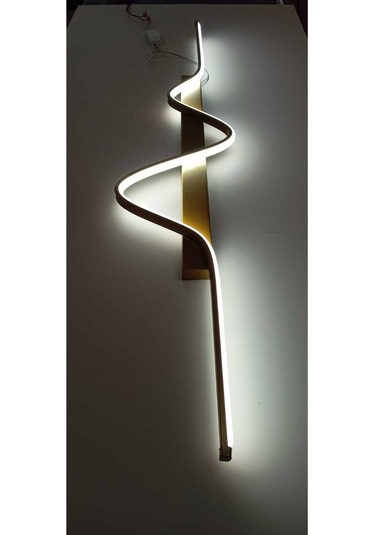 Tuna / Aplik / 120x24 Cm / Gold Gövde / 3 Renk Işık / 3 Yıl Garan Antrasit