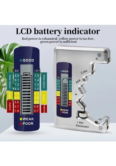 Neevoyu Bt886 Pil Testeri - Çeşitli Pil Tipleri Aa, Aaa, 9v, Düğme İçin Lcd Ekranlı Voltaj Ve Güç Ölçer - Siyah