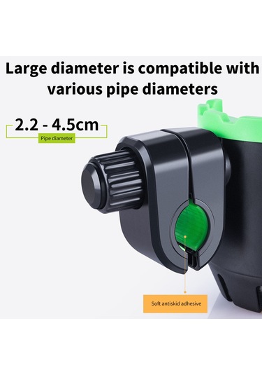 Ranyeek 2合1 Abs+lastik Bardak Tutucu Telefon Tutuculu 360 Döner 2-4.5cm Boru Çapı İçin Motosiklet, Bisiklet, Kaykay Uyumlu Yeşil