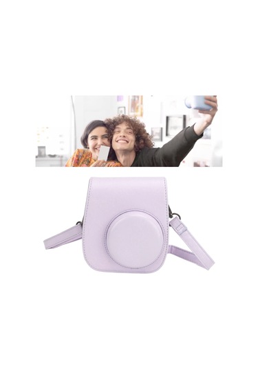 Geeroyoo Fujifilm Instax Mini 12 İçin Mor Pu Kamera Kılıfı + 64 Fotoğraf Albümü + 4 Renk Filtresi + 15 Çeşitli Çerçeve + Sticker Seti - Tam Koruma Ve Kreatif Fotoğraf Deneyimi