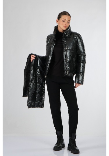 Rugu Siyah Kadın Mont Tr8208 S 001