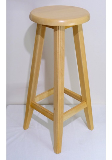 El Yapımı Doğal Ahşap Yuvarlak Tabure 60 Cm Şık Ve Dayanıklı Natural