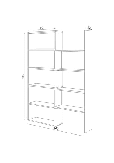 Bicabin Bicabin Ayarlanabilir Raflı Dekoratif Modüler Kitaplık