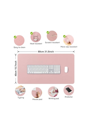 Masa Pedi Büyük 90 X 30 Cm Dobaojıa Genişletilmiş Mouse Pad Büyük Mouse Pad Xl Masa Blotter Yazma Pedi Taşınabilir Bilgisayar/ofis/ev İçin Pu Deri Yan Su