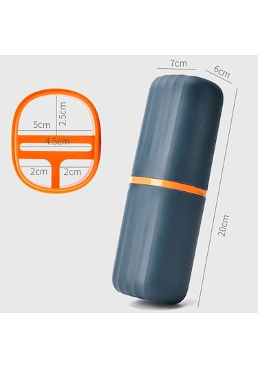 Sones Simple Home Seyahat Ağız Gargarası Bardak Diş Macunu Saklama Kutusu Diş Seti Koyu Mavi