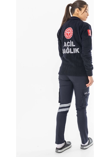 112 Acil Tıp Teknisyeni Fermuarlı Polar Ceket Unisex Att006 Lacivert
